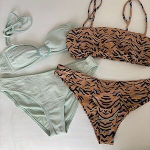 Stylish Bikini Bundle in Animal Print and Mint